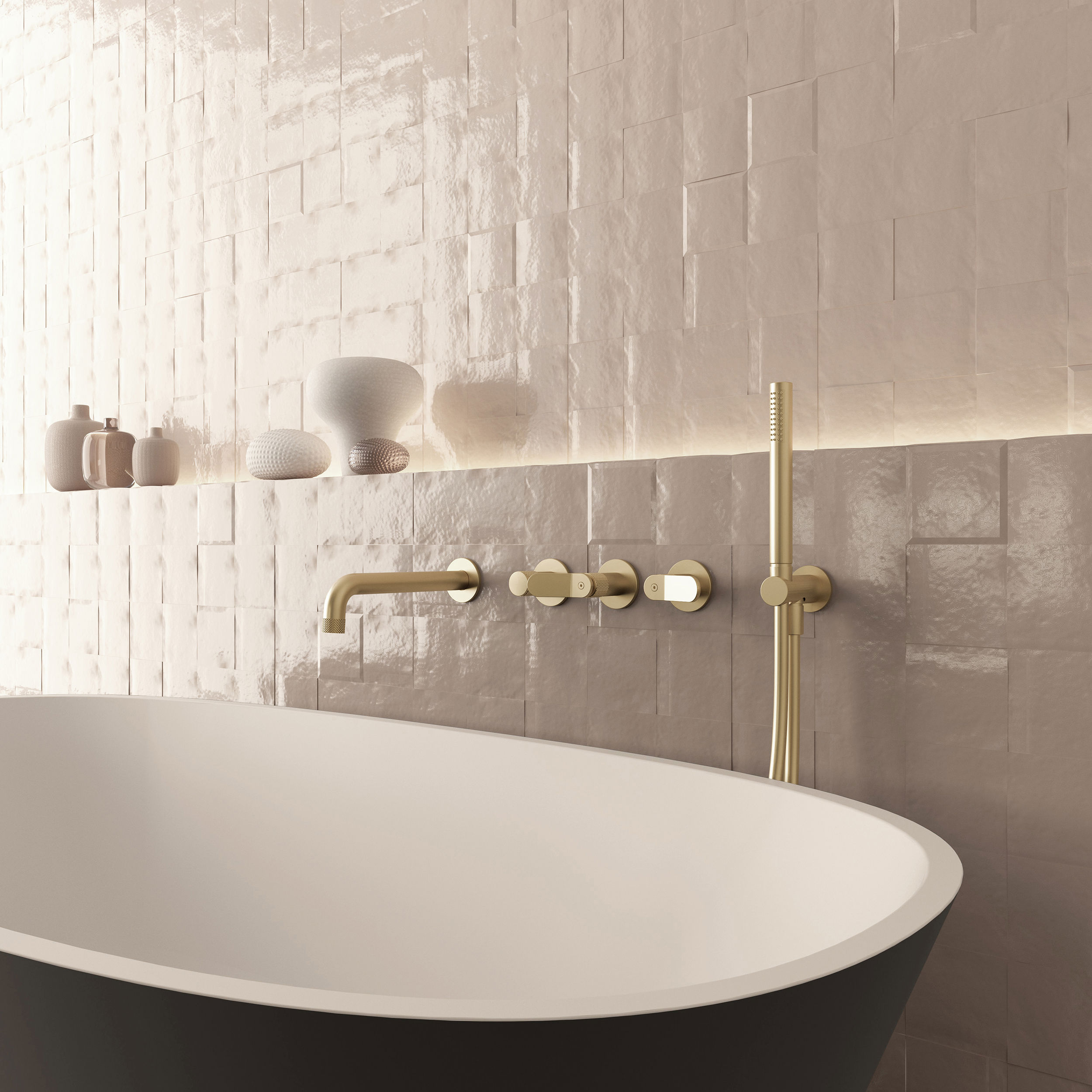 The Calix Bath Shower Mixer Tap Wall Mounted