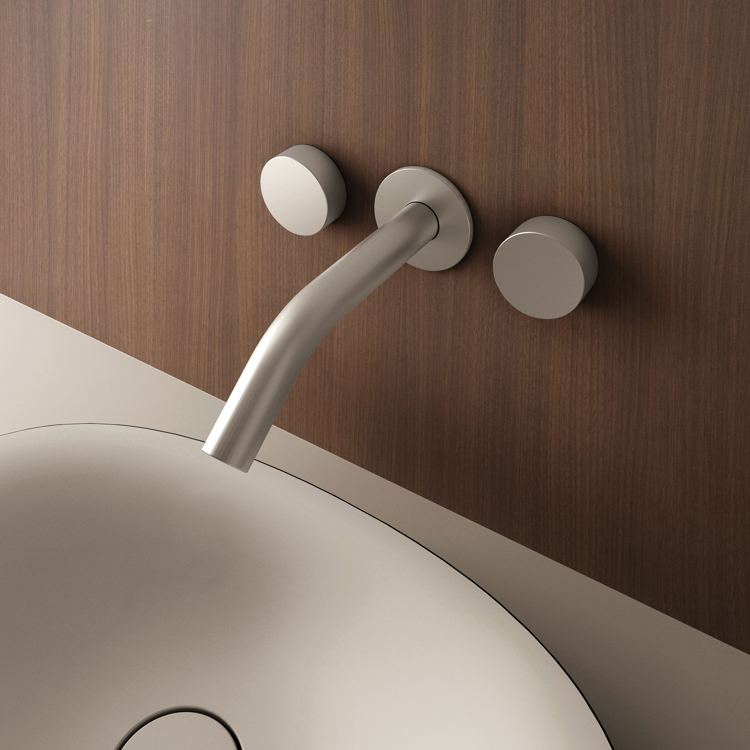 The Ixora Basin 3H Wall Mounted Tap Set